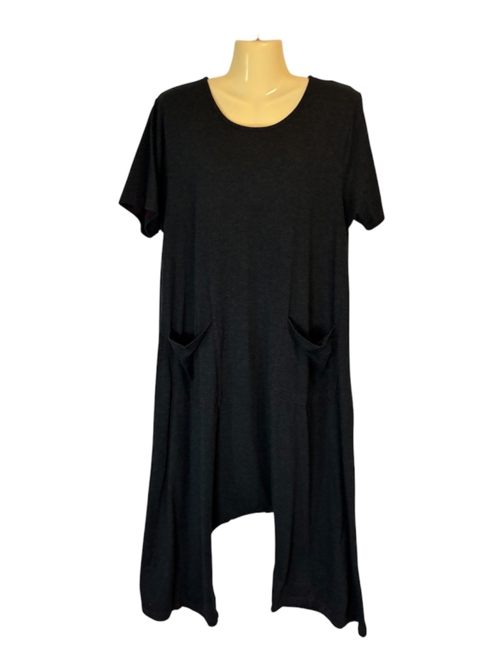 NATURAL LIFE Harem Short Sleeve Jumpsuit wPockets Boho Relaxed Flowy Black S/M